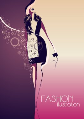 Fashion model. Fashion illustration clipart