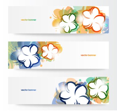 Horizontal floral banner. Design element clipart