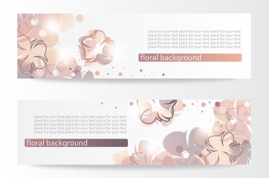 Vector beautiful horizontal floral banners