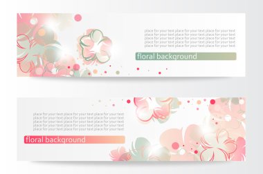 Vector beautiful horizontal floral banners