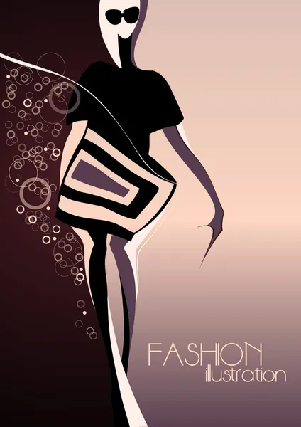 Silhouette astratta di una ragazza sullo sfondo della moda . — Vettoriale Stock