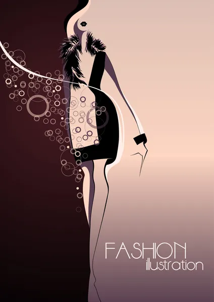 Abstract silhouette of a girl in fashion background. — Stock Vector