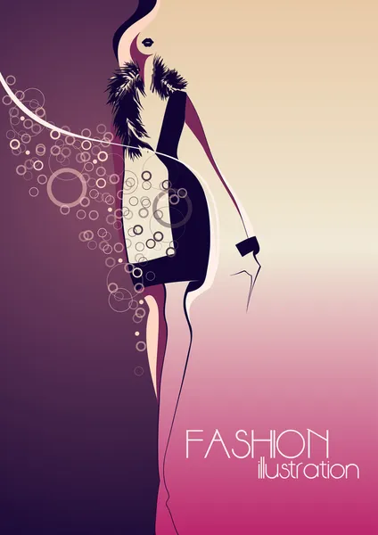 Fashion model. Fashion illustration — Stock Vector
