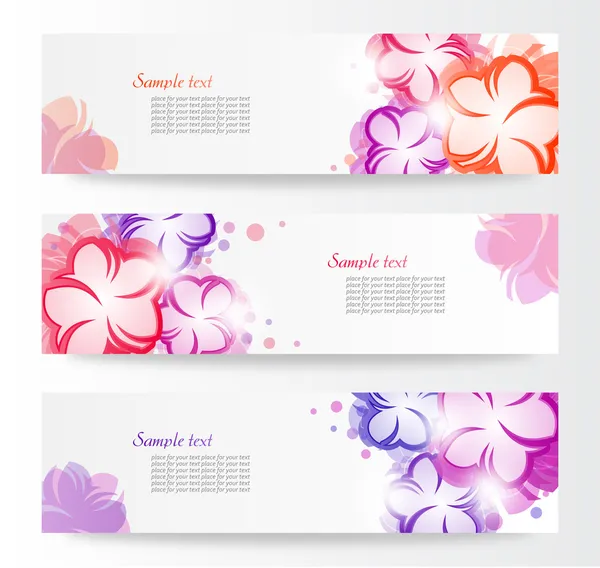 Bannière florale horizontale. Élément de conception — Image vectorielle