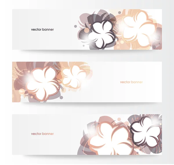 Vecteur belles bannières florales horizontales — Image vectorielle