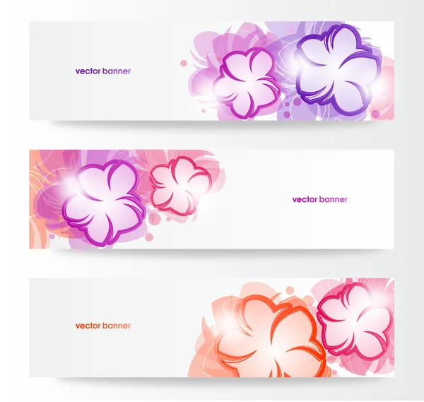Set de cabecera floral. Ilustración vectorial . — Vector de stock