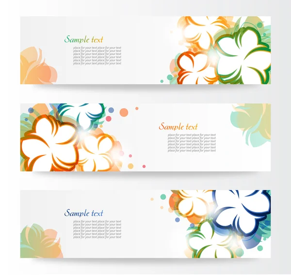 Set Of Floral Header. Vector Illustration. — Stock Vector