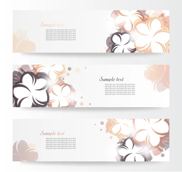 Vector beautiful horizontal floral banners — Stock Vector