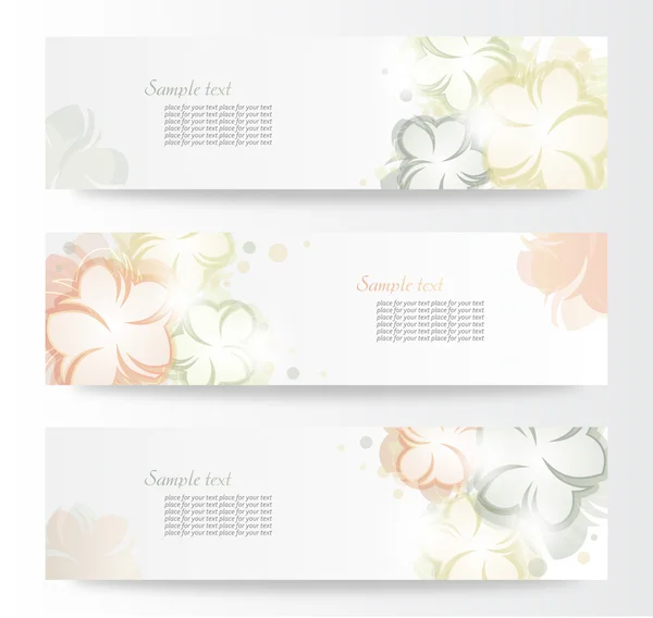 Διανυσματικά όμορφη οριζόντια floral πανό — Διανυσματικό Αρχείο