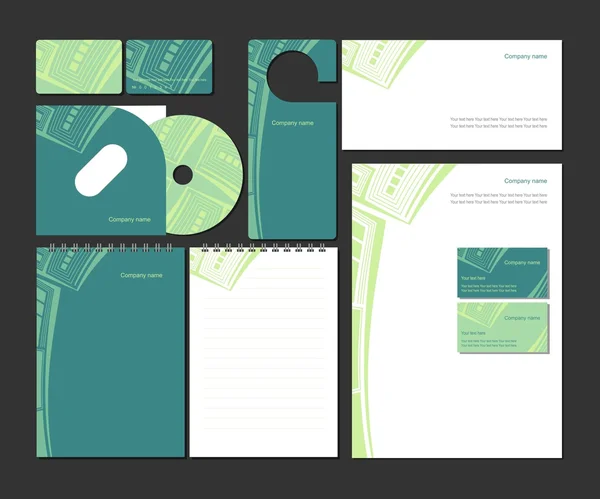Corporate identity in green colors Stock Illustration