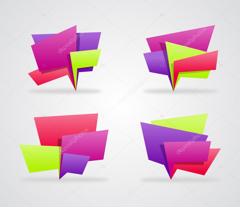 Collection of colorful speech bubbles. Vector illustration.