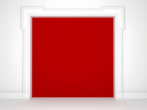 Un portal clásico contra la pared roja — Foto de Stock