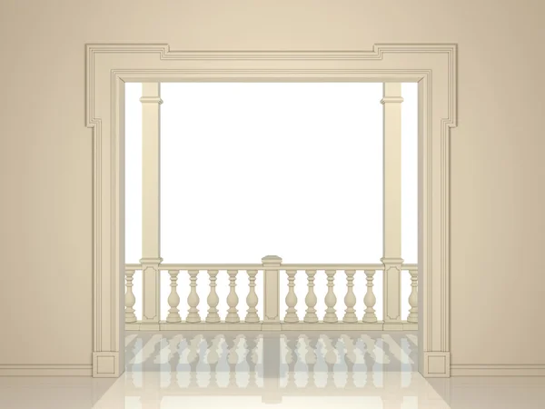 Класичний порталу та балкон із колонадою. — стокове фото