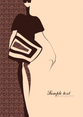 Fashion Illustration. Silhouette of a girl. clipart