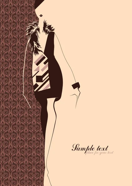 Illustrazione della moda. Silhouette di una ragazza . — Vettoriale Stock
