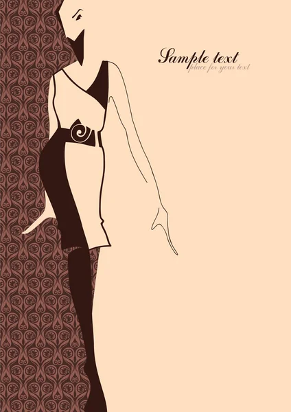 Mode illustration. silhuetten av en tjej. — Stock vektor