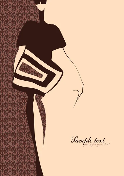 Illustrazione della moda. Silhouette di una ragazza . — Vettoriale Stock