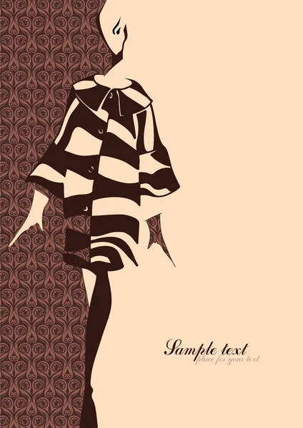 Mode illustratie. silhouet van een meisje. — Stockvector