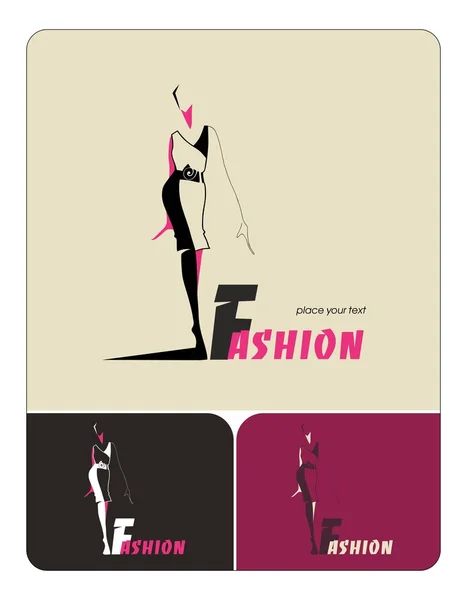 Mode femme silhouette — Image vectorielle