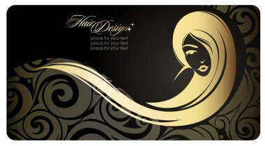 Golg girl with long hair. clipart