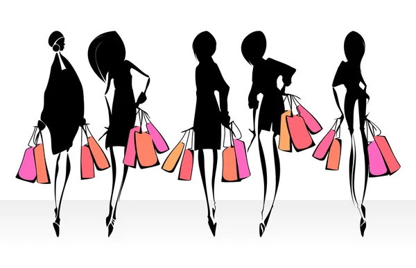Illustration mode. Shopping . — Image vectorielle