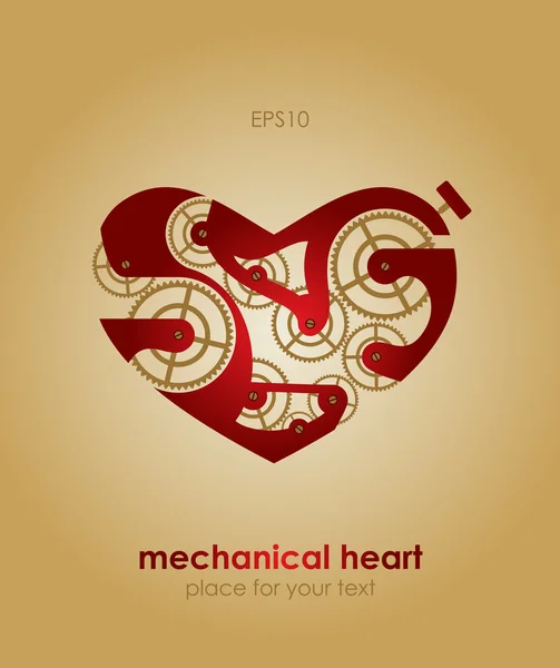 Mechanical heart. Vector illustration. — Stock Vector