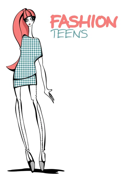 Adolescent mode. Illustration vectorielle . — Image vectorielle