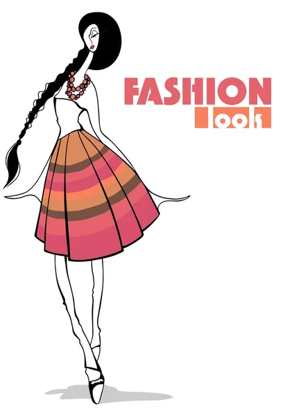 Fashion Illustration. Stylish girl — Stock Vector