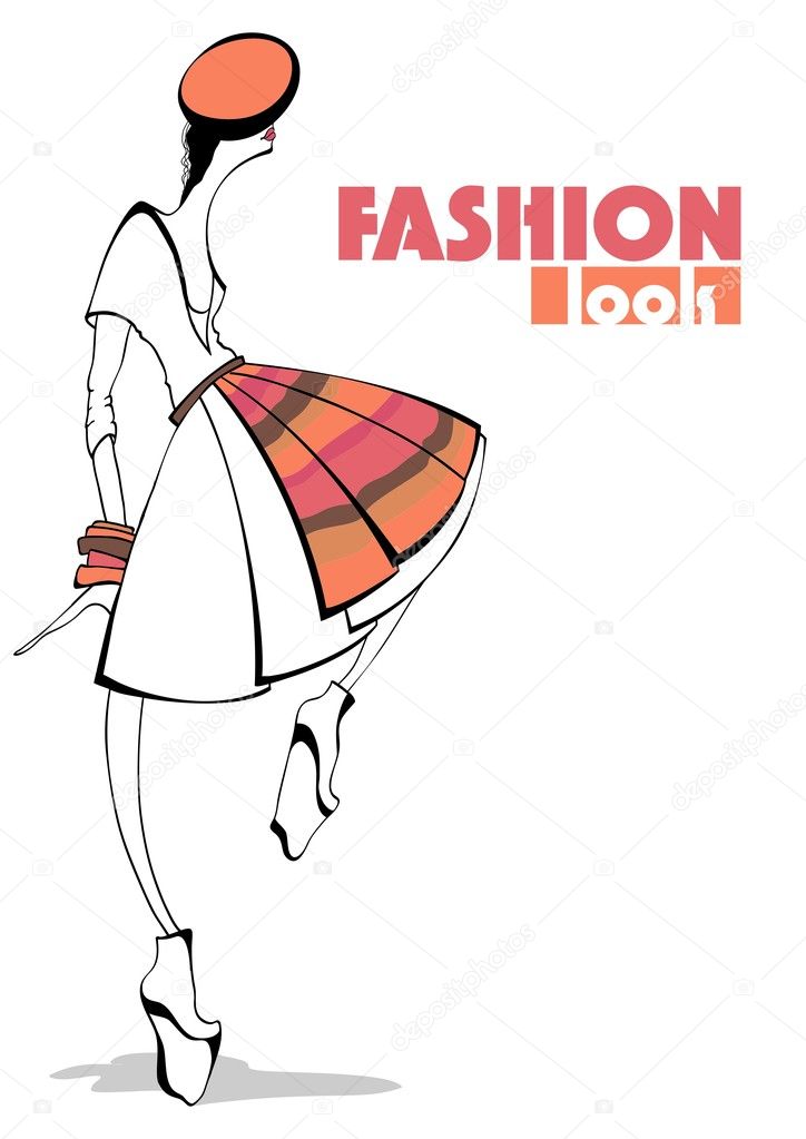 Fashion Illustration. Stylish girl