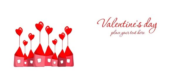 Tarjeta del Día de San Valentín Ciudad del Amor — Vector de stock