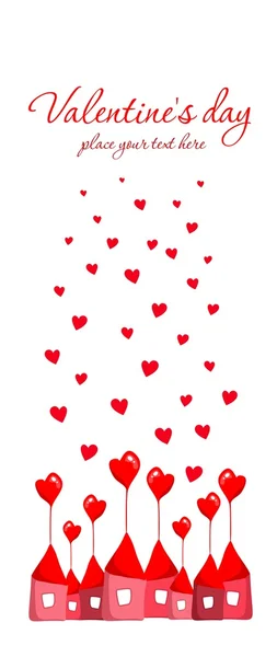 Carte de Saint-Valentin. Ville de l'amour — Image vectorielle