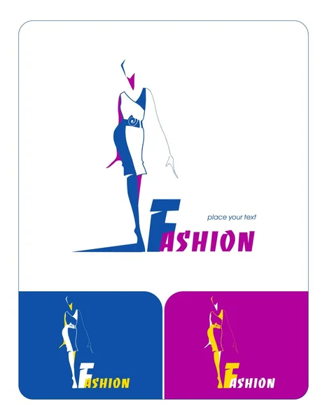 Mode banners. sexy vrouw silhouet — Stockvector