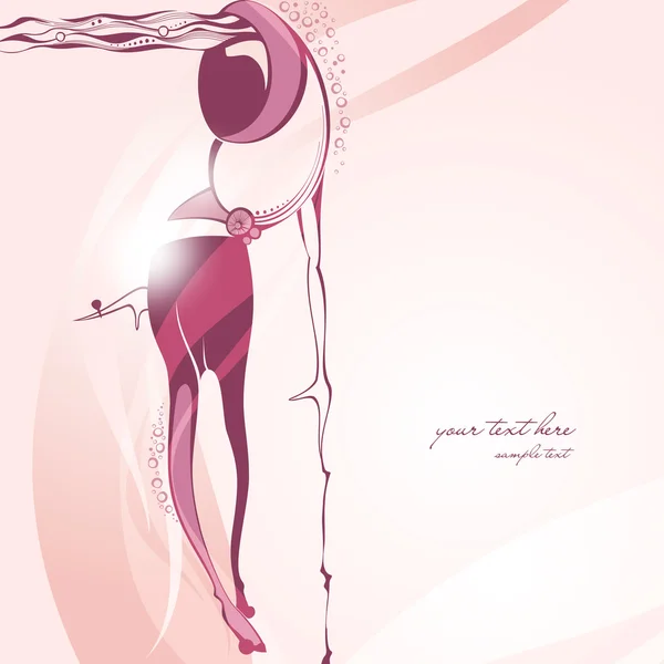 Mode fond rose avec fille abstraite . — Image vectorielle