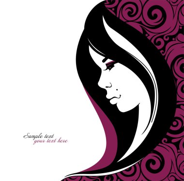 Beauty girl. Vector illustration. Place for your text clipart