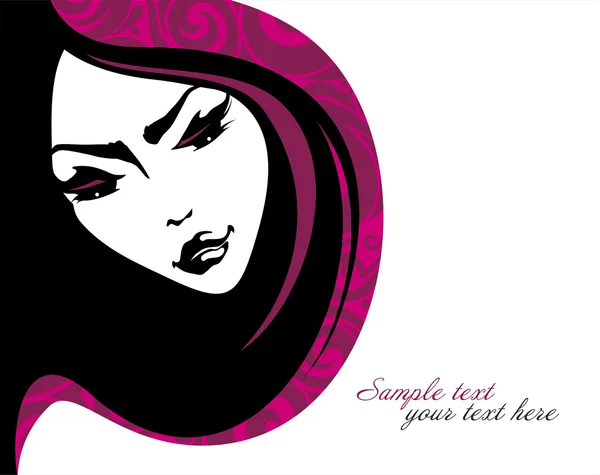 Beauty girl. Vector illustration. Place for your text — Stock Vector