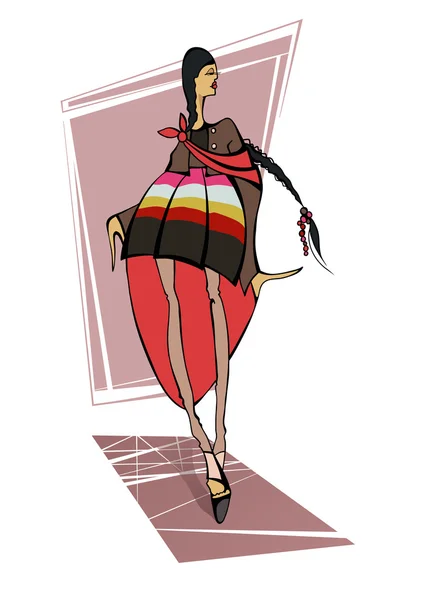 Mode-Mädchen — Stockvektor
