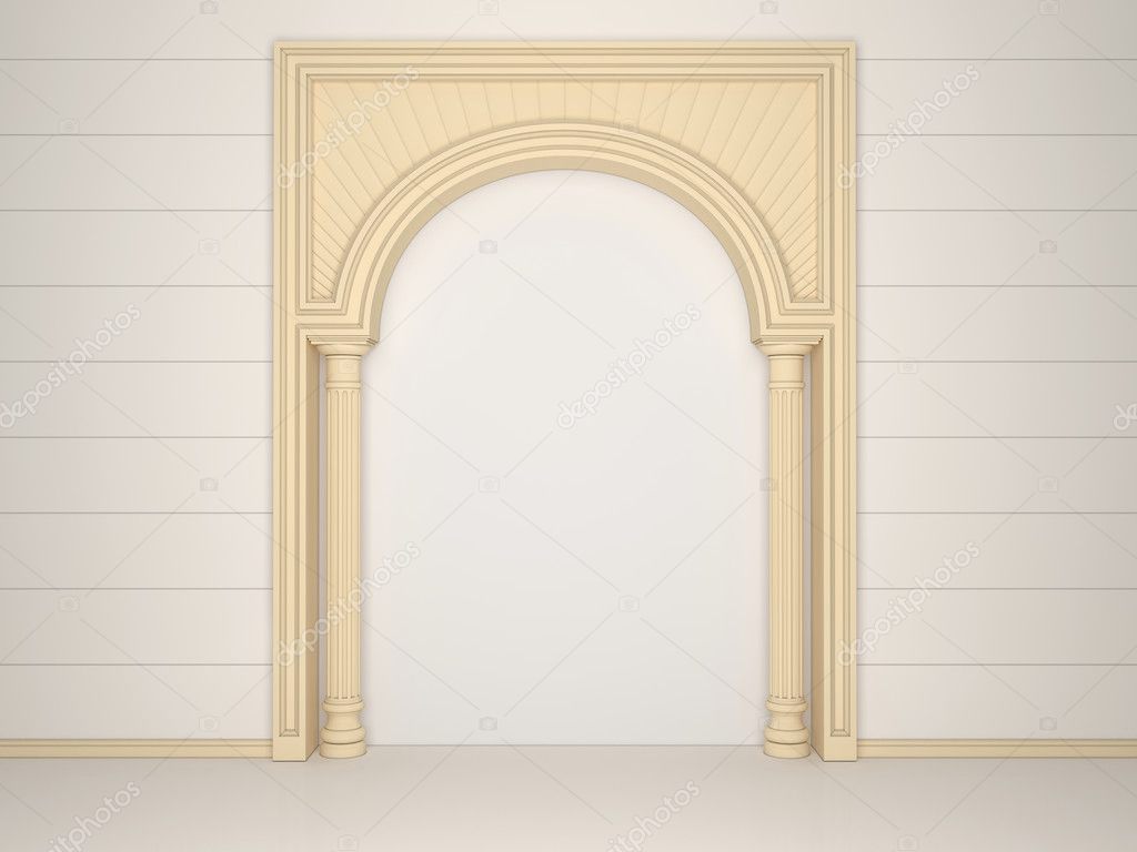 Classical portal with columns and an arcade