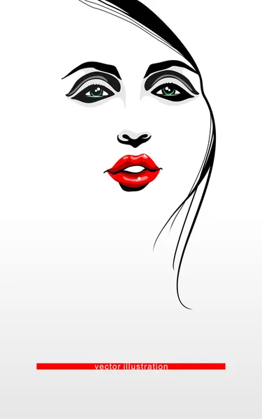 Woman face. Vector illustration. Conceptual design — Stock Vector