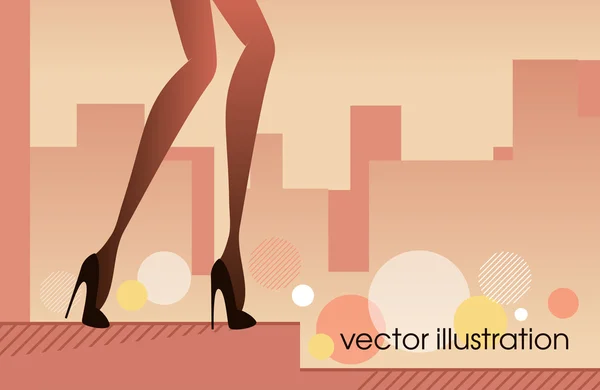 Kvinna ben i skor. mode illustration — Stock vektor