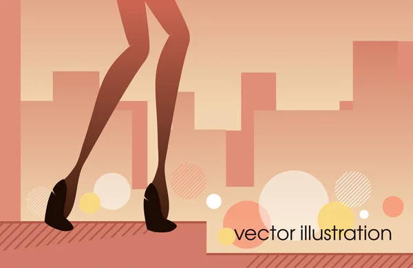 Nő lábát a cipő. Divat illusztráció — Stock Vector