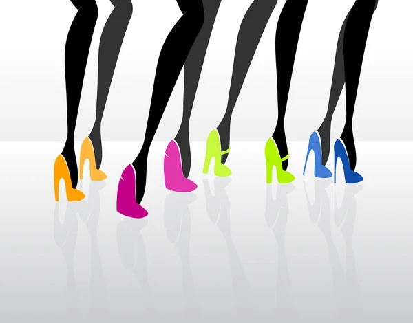 Ženy nosí elegantní vysoké podpatky. — Stockový vektor