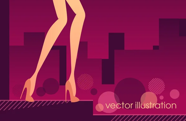 Illustration vectorielle de jolies jambes dans des chaussures de mode — Image vectorielle
