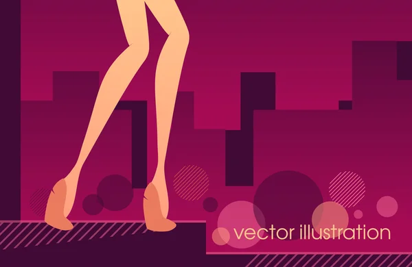 Vektoros illusztráció, divat cipő szép lábak — Stock Vector