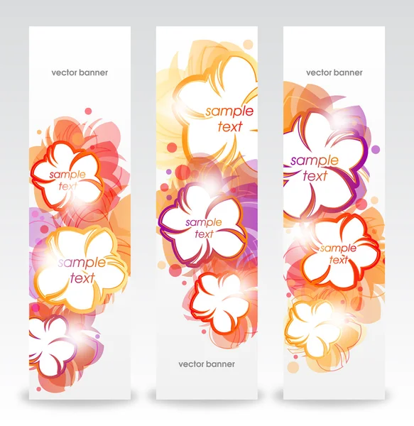 Set de banners florales de primavera . — Vector de stock