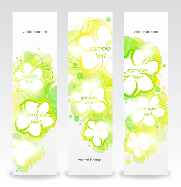 Set of the spring flower banners. — Stock Vector