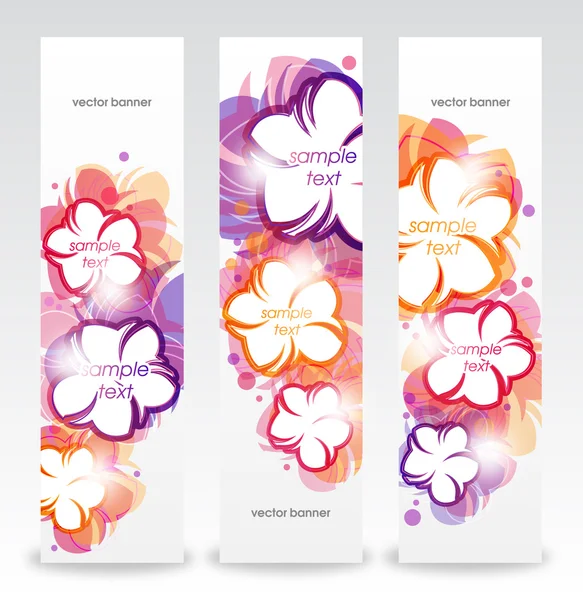 Uppsättning blommor abstrakt banners. — Stock vektor