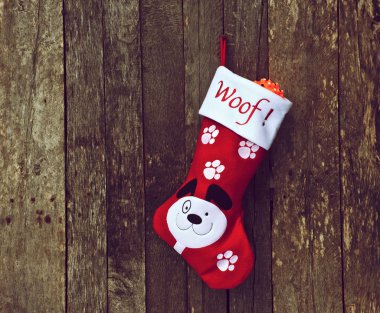 Pup's Christmas stocking. clipart