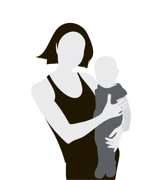 母亲和儿童 — 图库矢量图片