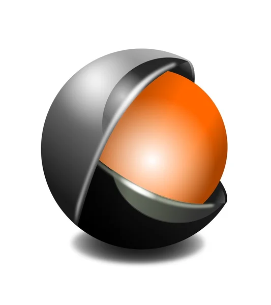 Icono de negocio 3D - Orbe metálico — Archivo Imágenes Vectoriales