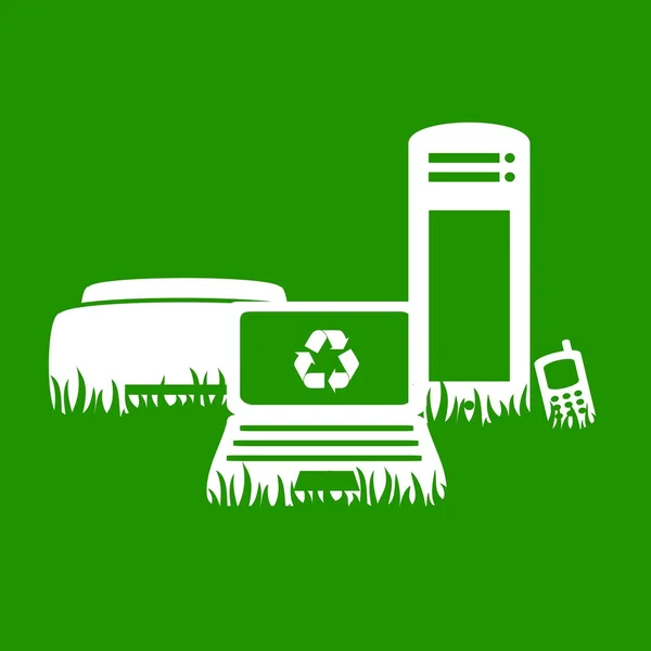Reciclaje de electrónica verde Vectores de stock libres de derechos
